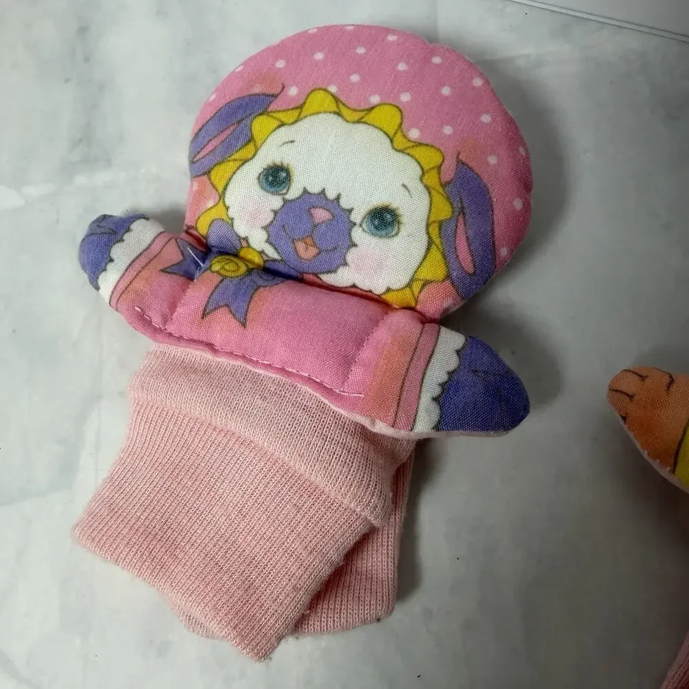Vintage PLAYSKOOL 1986 Jammie Pies Foot Jingles Pink Lamb & Girl Sock Rattles